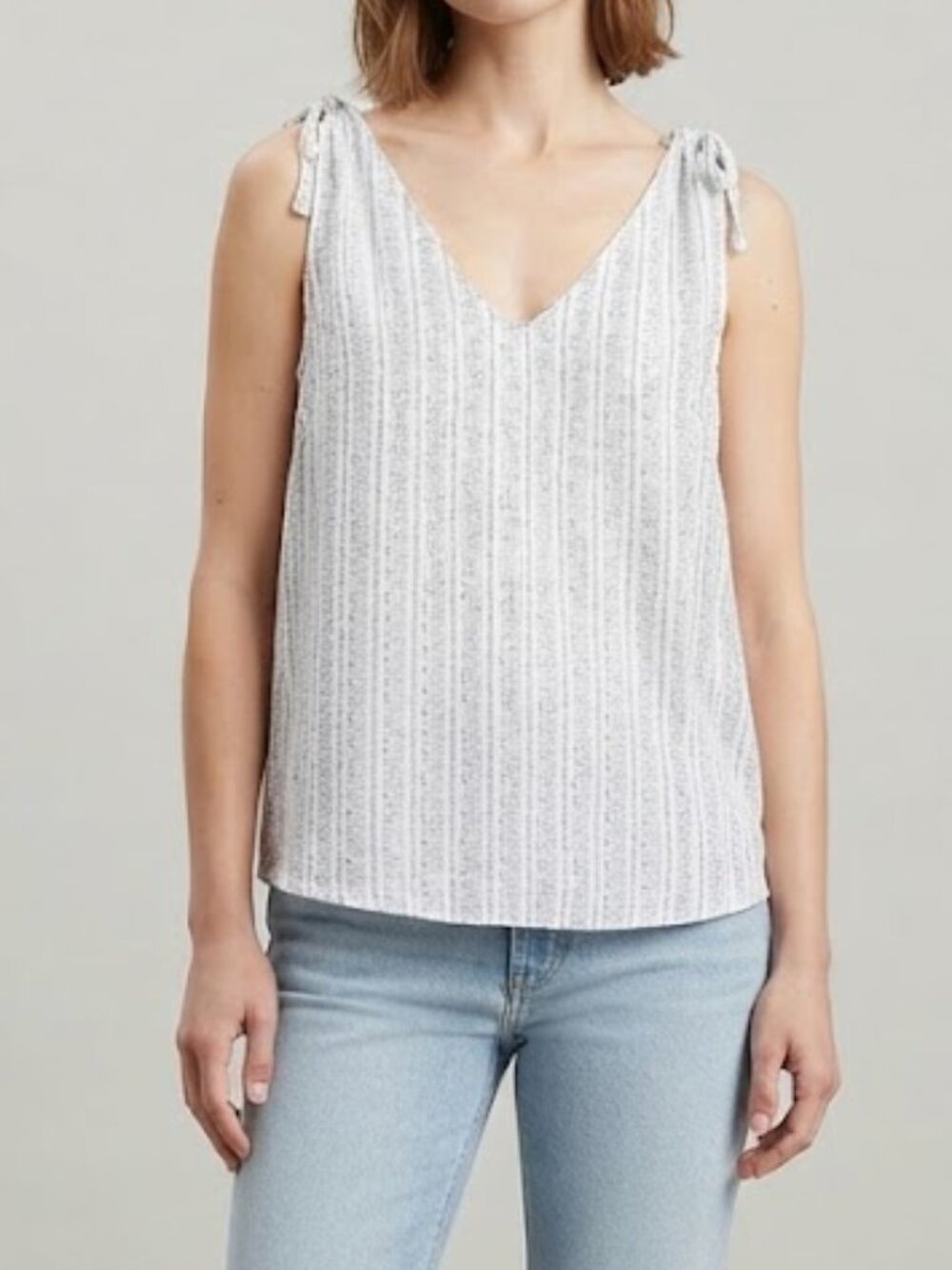 Old Navy - Sleeveless Tie-Shoulder Top Tank 221731 | Size XS | Light Blue Print